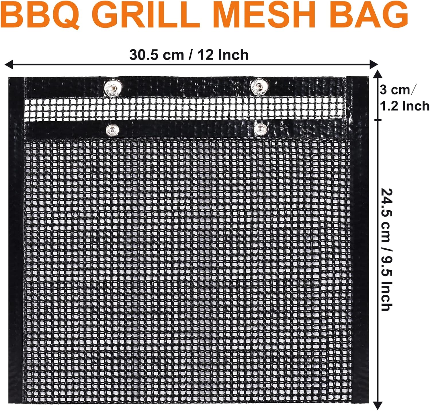 3 PCS BBQ Mesh Grill Bags for Outdoor Grill Reusable, Barbecue Bags | Non-Stick BBQ Grill Bags for Charcoal Gas Electric Smokers, Grilling Pouches for Cooking Veggie Vegetables Heat-Resistant
