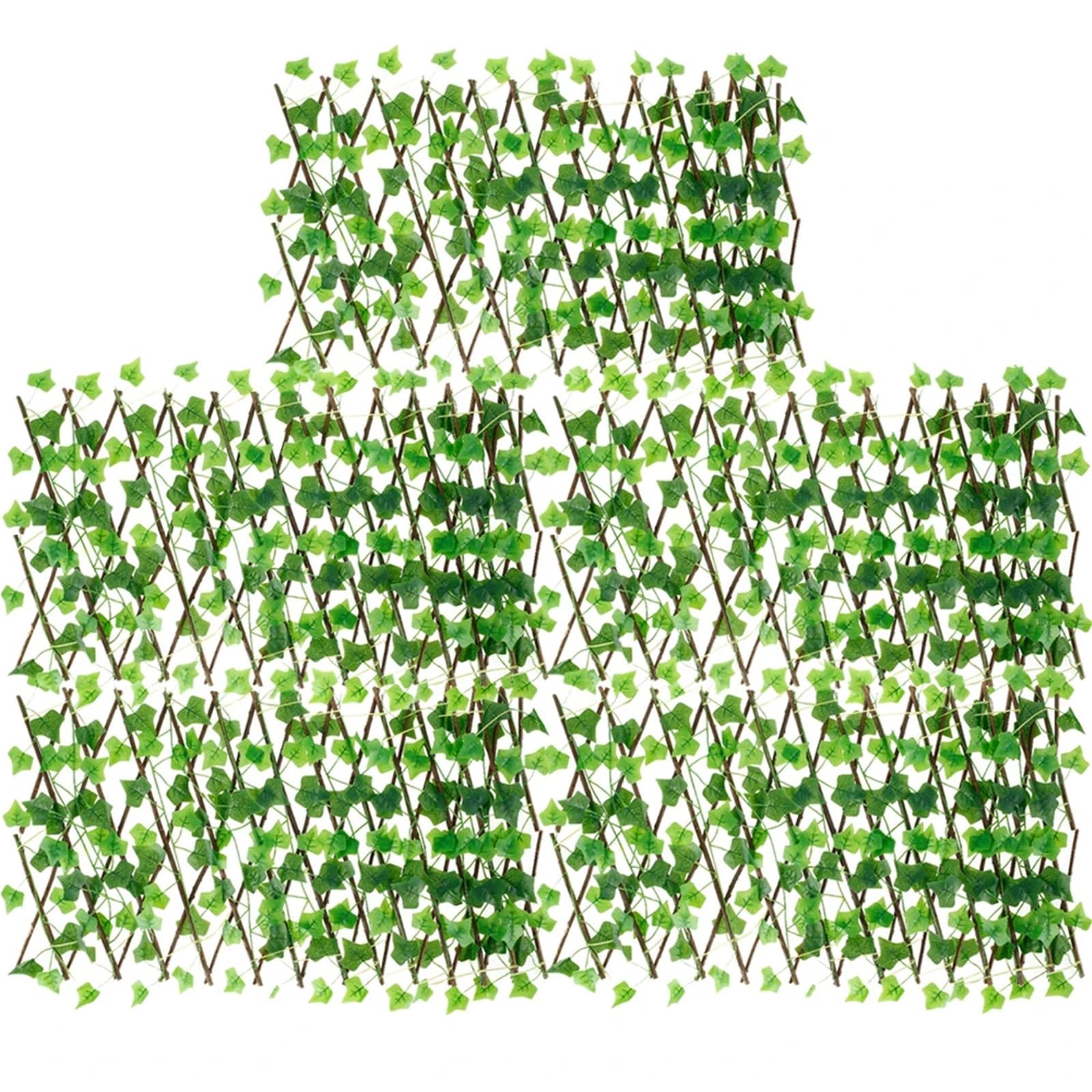 Mdsiokhj 5Pcs Artificial Trellis 6Pcs/Set Artificial Ivy Privacy Fence Garden Screening Expanding Trellis Screen Hedge Faux Leaves Wooden 40Cm(5Pcs)