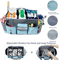 Vista 2 de Organizador grande de limpieza para proveedores de limpieza, organizador de almacenamiento de 15 pulgadas para limpieza de la casa, bolsa