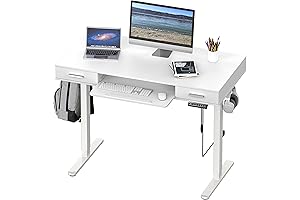 SHW 48-Inch Adjustable Standing Desk with Drawer