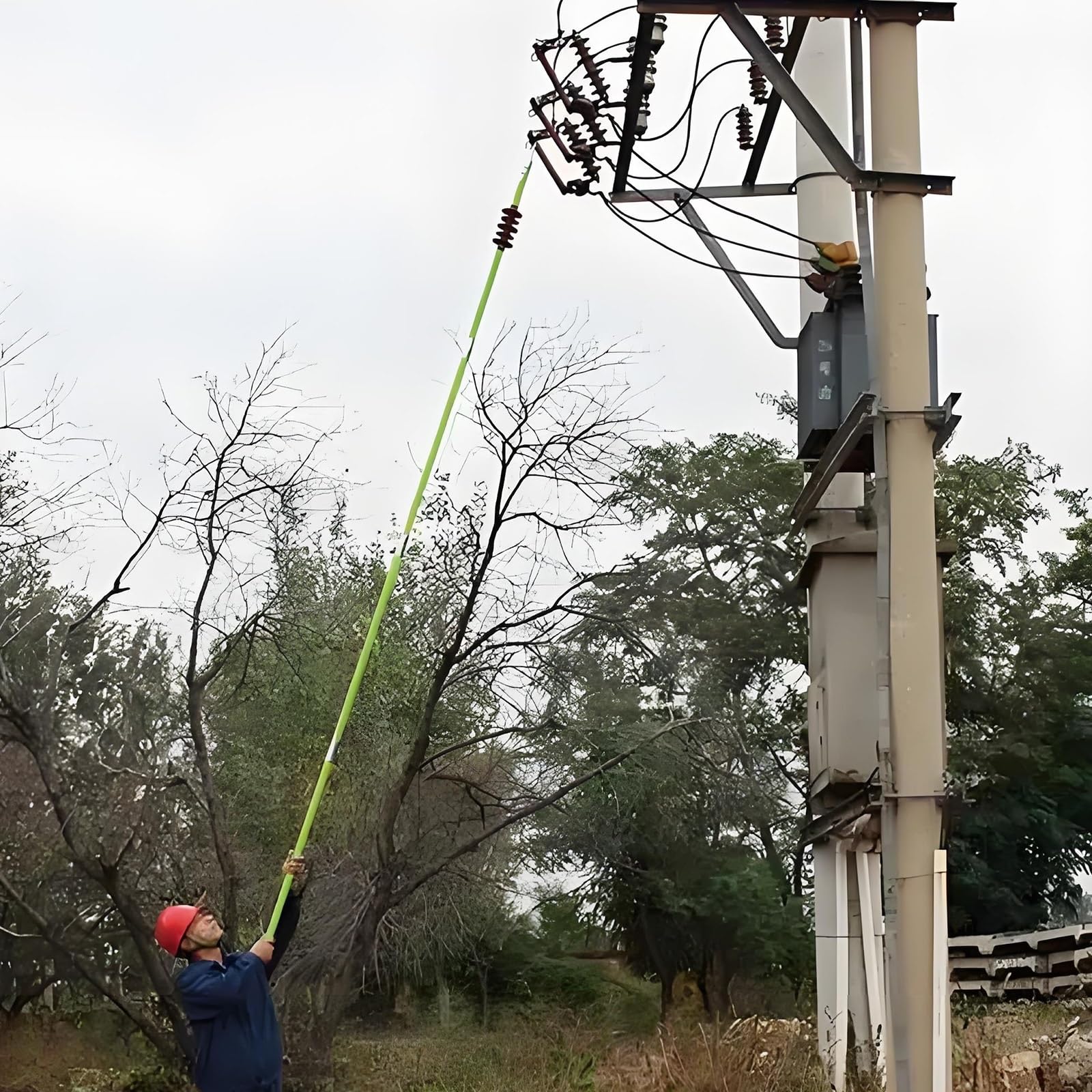 Elektryczny pręt izolacyjny przeciwrozładowujący | HV 10KV-500KV, Typ przeciwdeszczowy, w zestawie torba do przechowywania (Style2,110kV-4m/13.1ft-4)