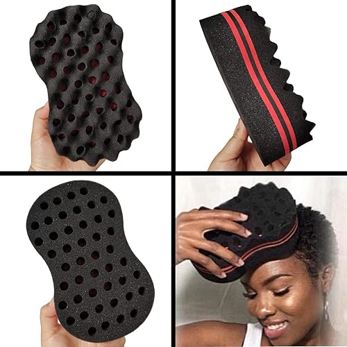 Miniatura 3 de 2 esponjas para rizar el cabello, cepillo mágico de peluquero, esponja para rizar rastas de bloqueo de bobina afro, herramienta de cuidado de peine
