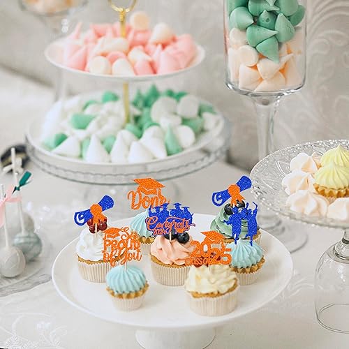 Miniatura 7 de Paquete de 24 adornos para cupcakes Class of 2024 con purpurina Felicidades 2024 Done Diploma Cupcake Picks for So Proud of You 2024 - Decoraciones