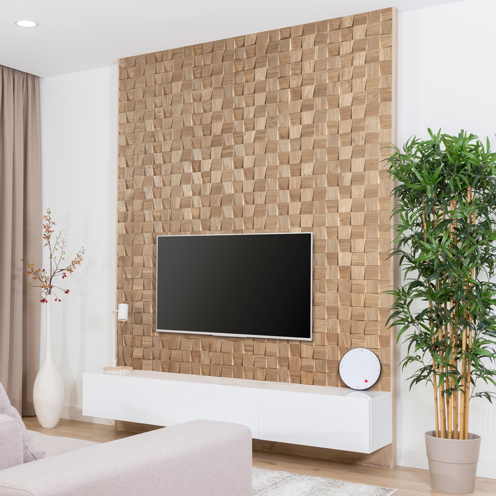Revestimiento de pared de madera con aspecto 3D Natural de roble, paneles de madera para decoración de paredes, revestimiento de madera, pared de madera, diseño de pared del modelo Dominus de Wooden
