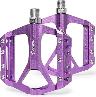 Olywan Mountain Bike Pedals MTB Bicycle Platform Bicycle Flat Pedals 9/16" CNC Alloy Durable Bearing Pedals for Most Bikes BMX MTB Road Bicycle