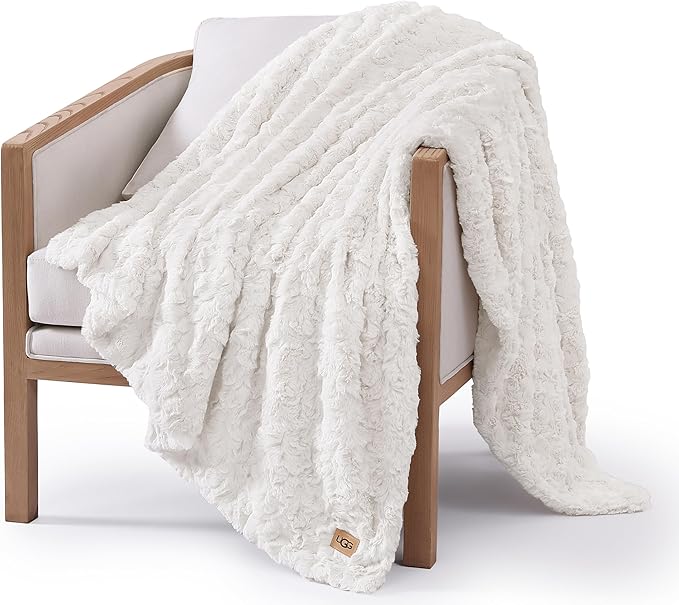 UGG Adalee Faux Fur Throw Blanket Luxury Lightweight Cozy Soft Throw