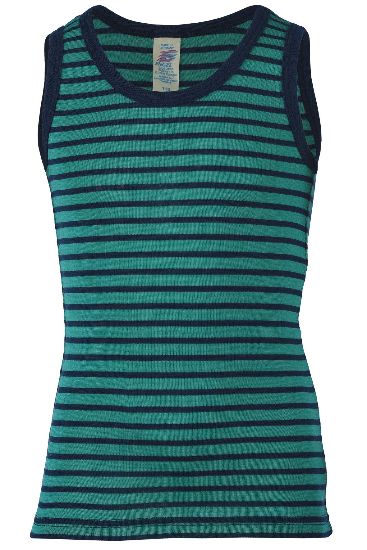 Children´s Vest, Virgin Wool and Silk (8-10 Years - EU 140, Kingfisher/Navy)