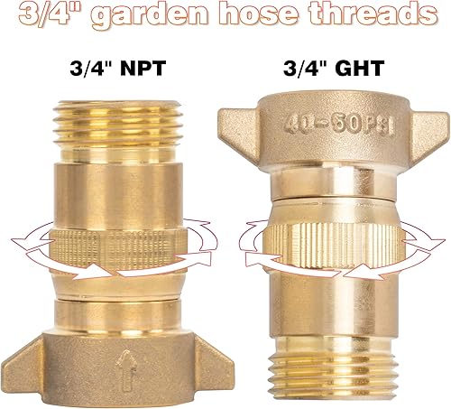 Miniatura 2 de Hourleey Regulador de presión de agua de latón RV, sin plomo, regulador de agua para caravana con pantalla de filtro, protector para campistas,