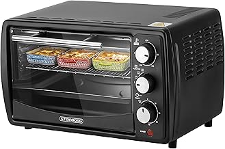 Steinborg Mini Oven 13 Litre Crumb Tray Top and Bottom Heat 1,200 Watt Mini Oven with Timer Small Oven for Camping or Household Freestanding Continuous Temperature Control up to 230 °C