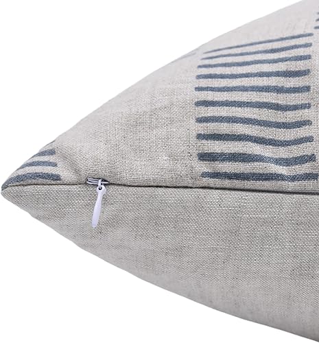 Miniatura 3 de Fundas de almohada de lona de pato con estampado de bloques de 14 x 14 pulgadas, hechas a mano, fundas de almohada vintage para sofá y sofá, funda