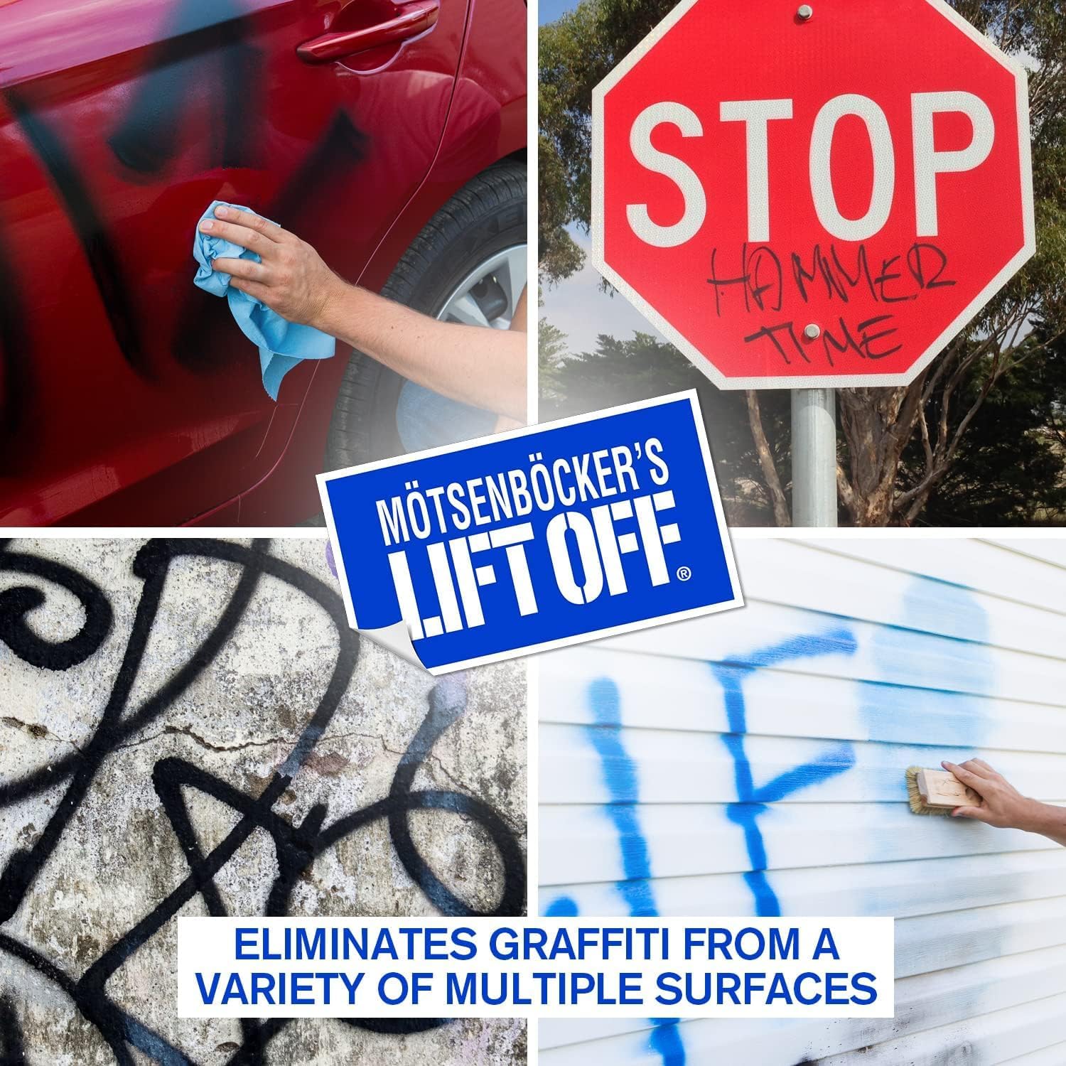 Motsenbocker's Lift Off 41103 Spray Paint and Graffiti Remover Safely Removes Spray Paint, Acrylic, and Enamel From Wood, Metal, Concrete, Plastic, and More, Water-Based, 32 Fl Oz, Pack of 1