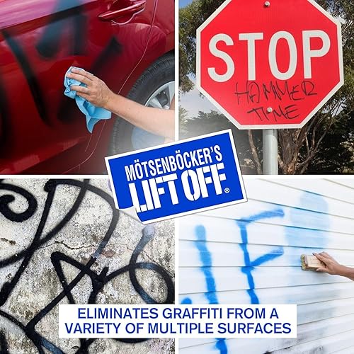 Miniatura 2 de Motsenbocker's Lift Off 41103 Pintura en aerosol de alta calidad de 32 onzas y removedor de graffiti funciona en múltiples tipos de superficies,