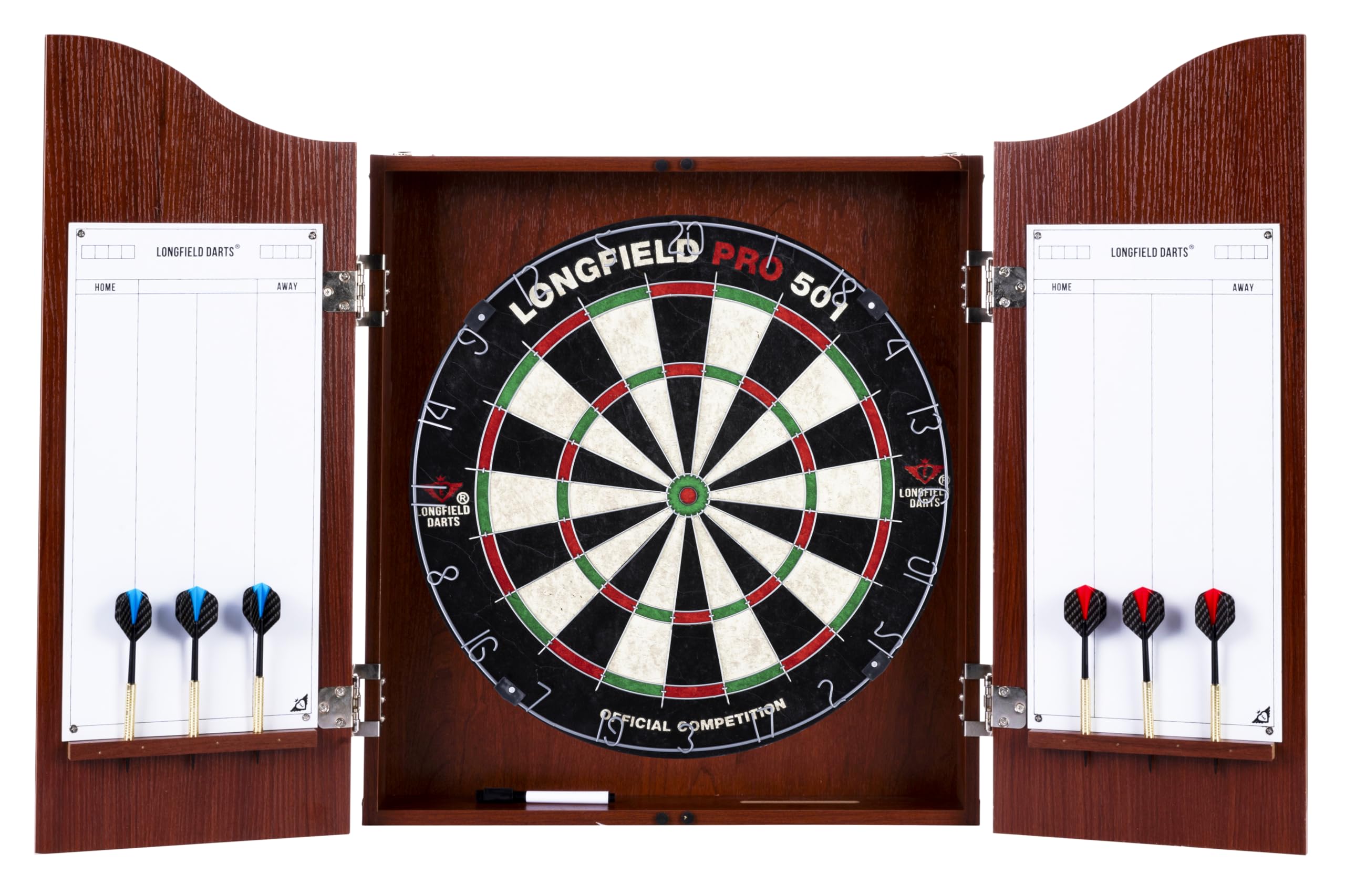 Engelhart Dartschrank de Madera, sisal Dartscheibe Inclusive 6 Darts 18gr y Accesorios