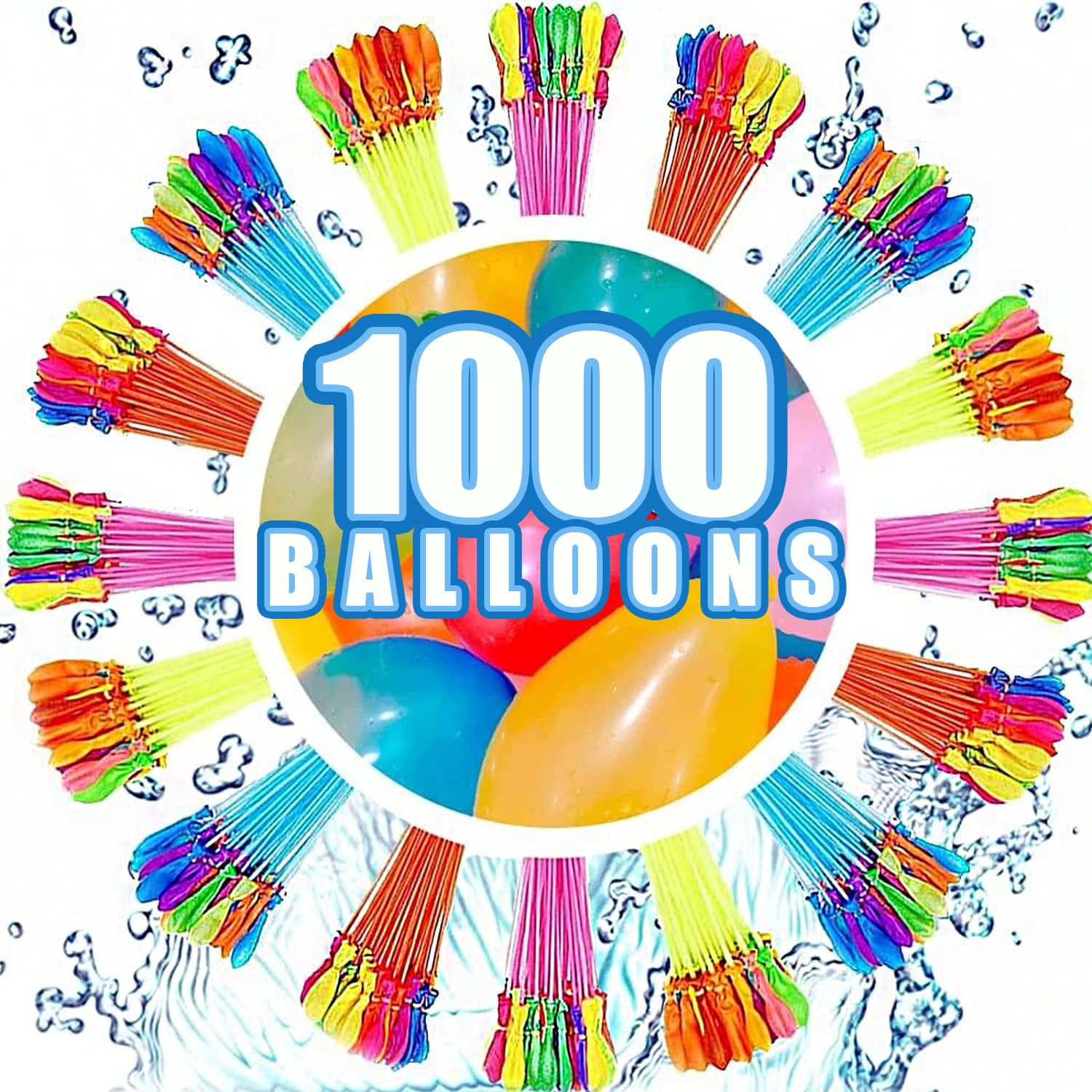 Balony wodne do szybkiego napełniania – zestaw uzupełniający 1000 sztuk, szybkie napełnianie i samouszczelniające się bomby wodne dla dzieci i dorosłych, letnie gry na świeżym powietrzu, zabawa na