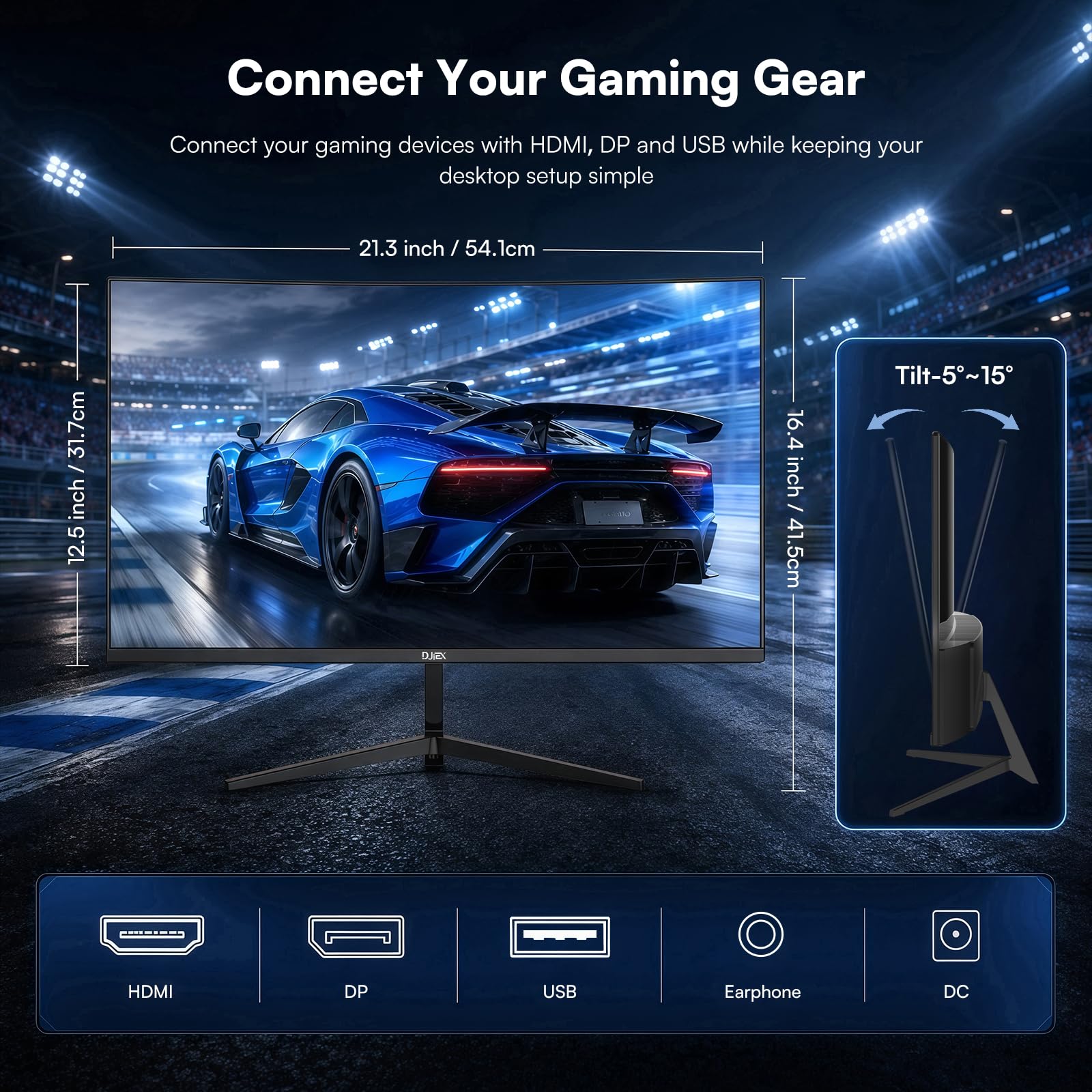 Monitor curvo per gaming da 24 pollici, 200 Hz, FHD 1080p con 3000R, contrasto 4000:1, tempo di risposta di 1 ms, 99% sRGB, AMD FreeSync, Eye Care, HDMI 2.0 e DP
