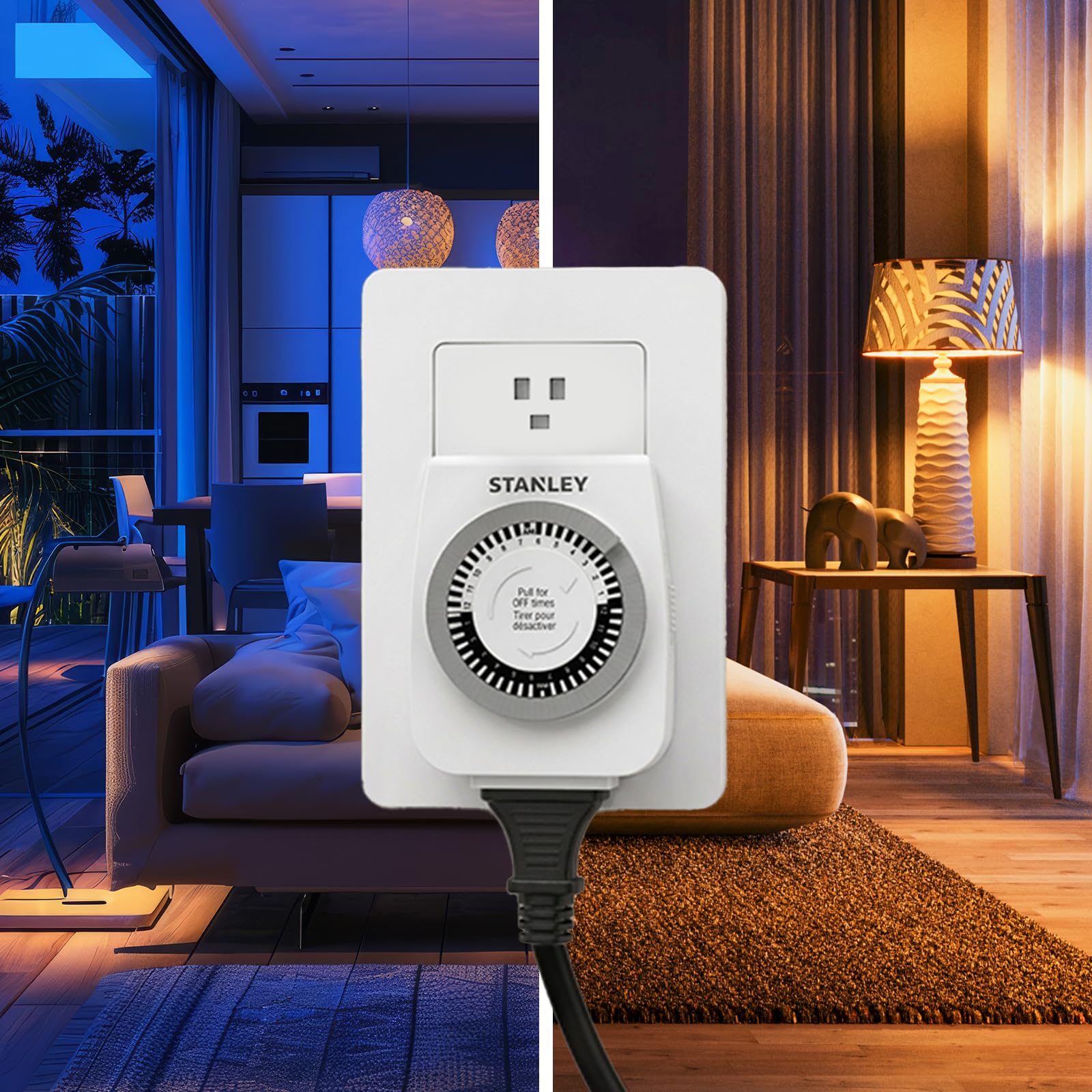 Stanley 31195 TimeIt Mini, 1-Outlet Grounded Mechanical Timer
