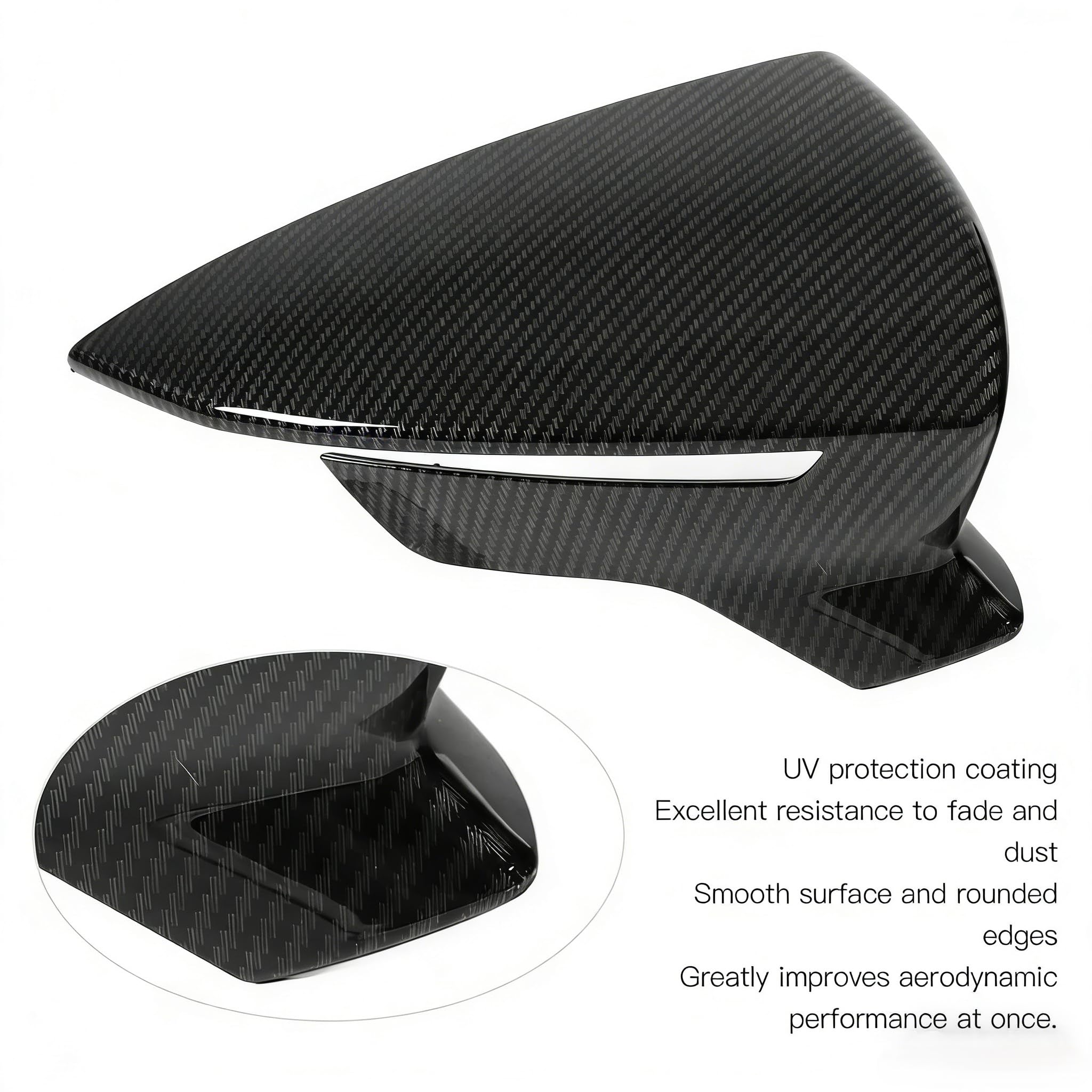 2 uds espejo retrovisor raya cubierta embellecedor lateral ala espejo tapas reemplazo para Leon Mk3 5F ST FR Cupra 2013 2014 2015 2016 2017 2018 2019(Estilo de fibra de carbono)