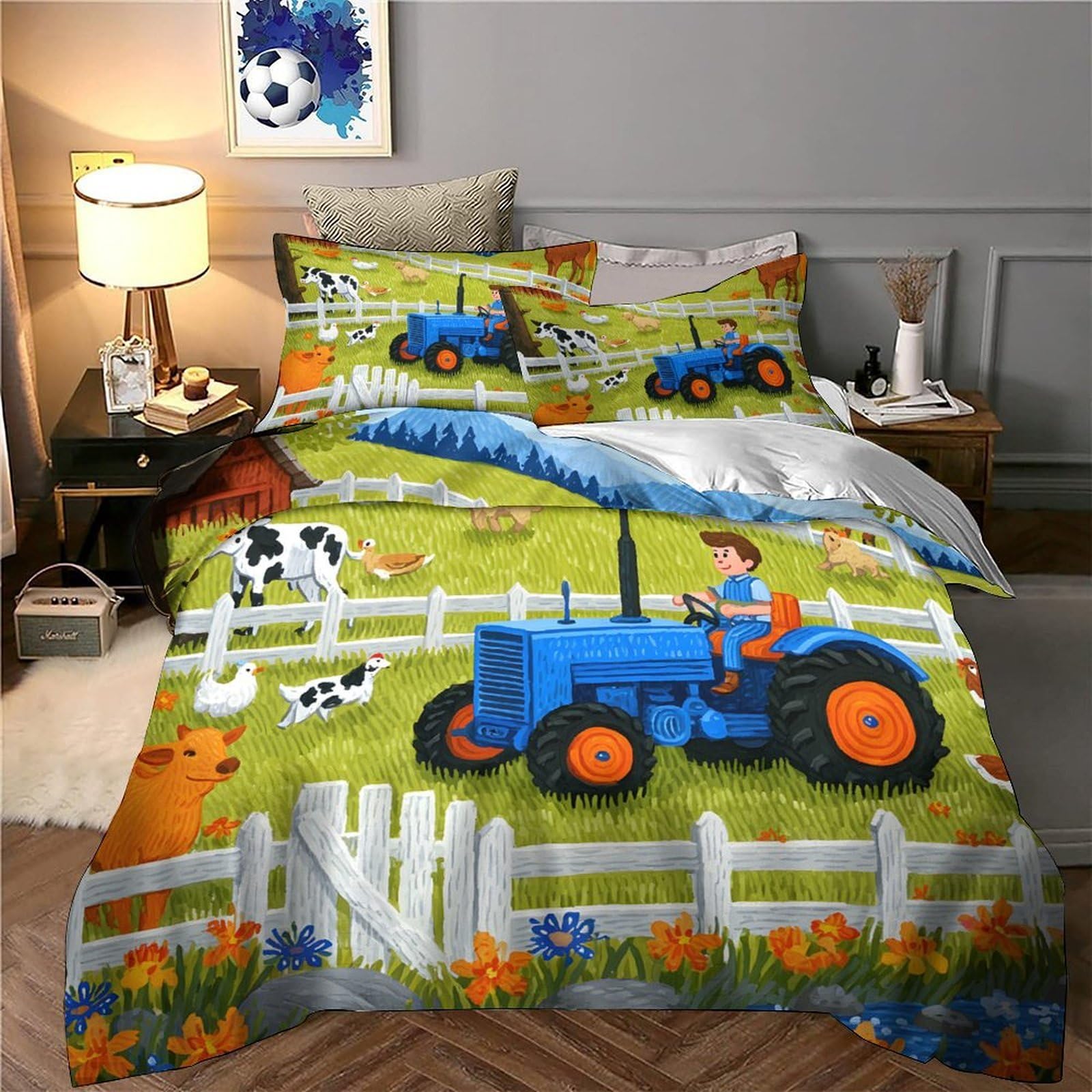 Kinder Bettwäsche Traktor Design Mikrofaser Set Geschenk