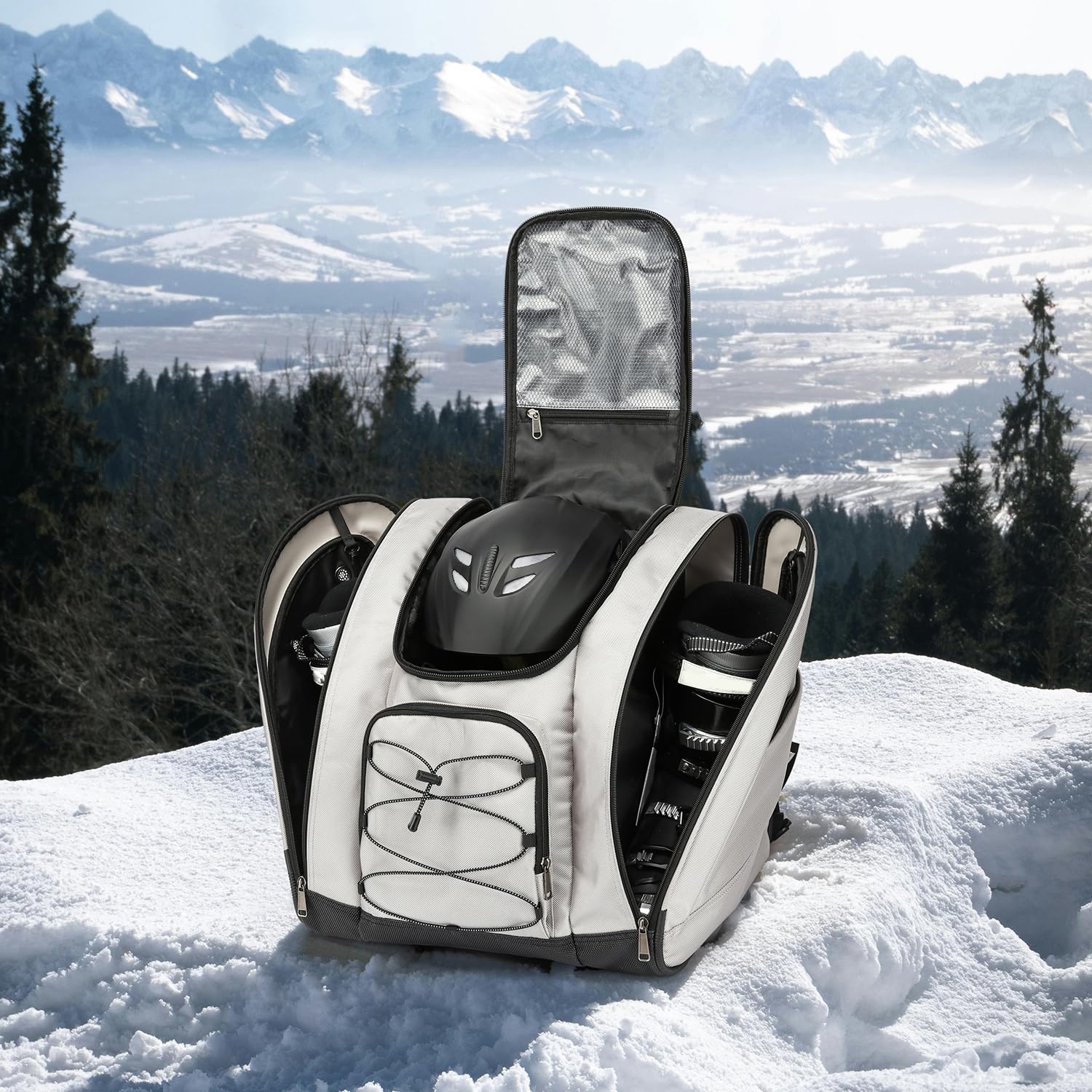 Zaino per scarponi da sci da uomo o donna, 50 l, per scarponi da snowboard, da viaggio, per bambini, attrezzatura per skate, caschi, occhiali, guanti, accessori da sci