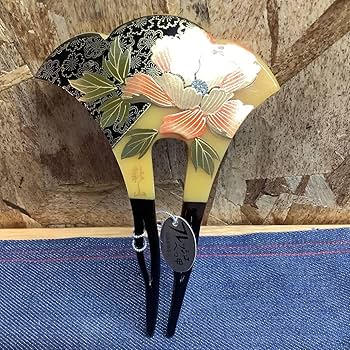 和装・和小物 kon Amazon.co.jp: 鼈甲風 金蒔絵 バチ型 かんざし 簪 和装小物 着物
