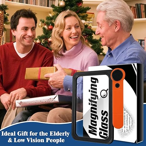 Miniatura 7 de NZQXJXZ Lupa grande de 8.1 x 5.3 pies para leer página de libro completo con 74 luces LED (3 modos), lupa plegable de mano iluminada, regalo para