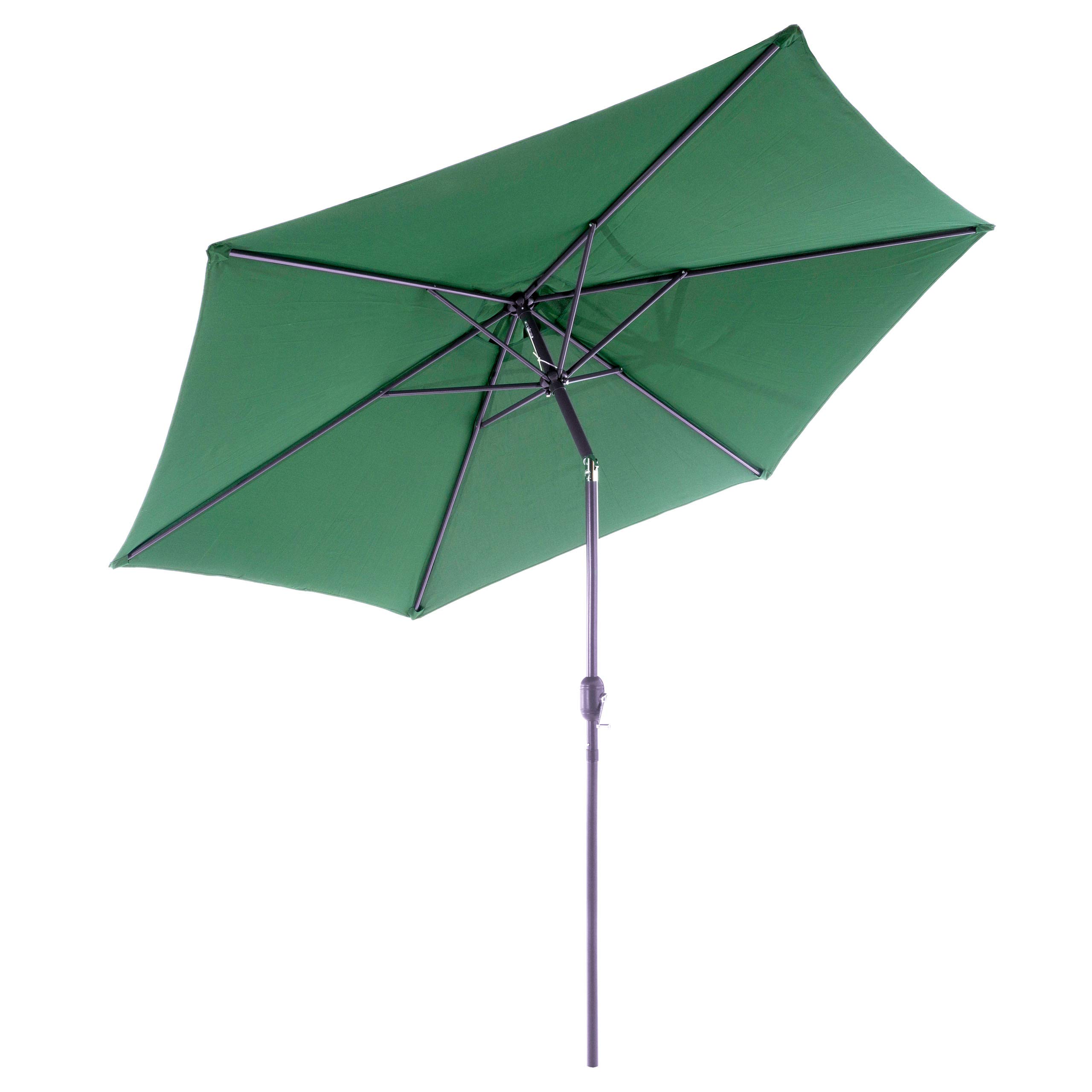 Nexos Trading Sonnenschirm Ø290cm Stahl Gestell UV Schutz UPF 50+ Gartenschirm Marktschirm mit Kurbel und neigbar Schirmstoff Wasser- und schmutzabweisend Höhe 230 cm Farbe wählbar