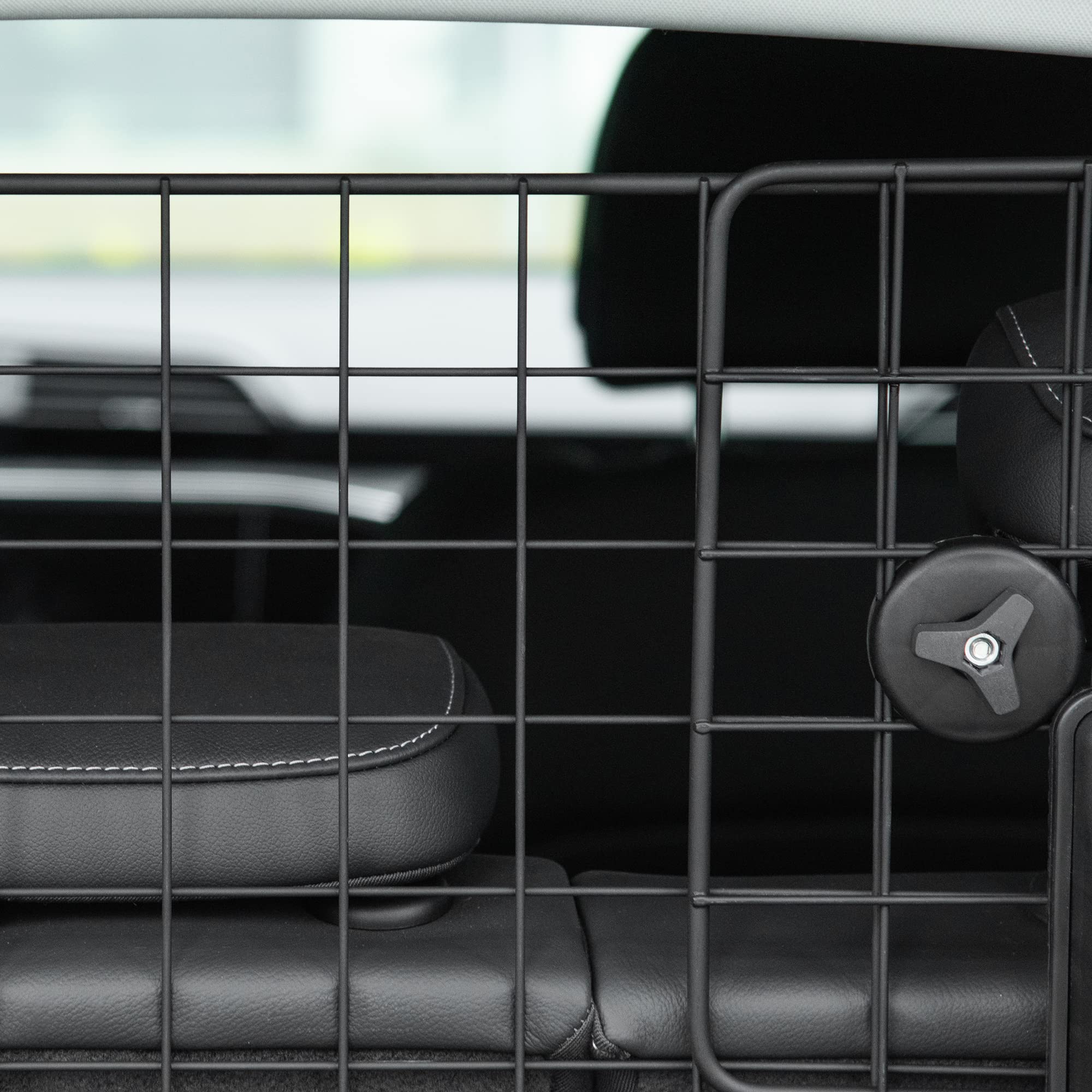 PawHut Hundeschutzgitter Universal Kofferraumgitter Autoschutzgitter Hundegitter verstellbar Trenngitter Metall Schwarz (90-120) x 40,5 cm