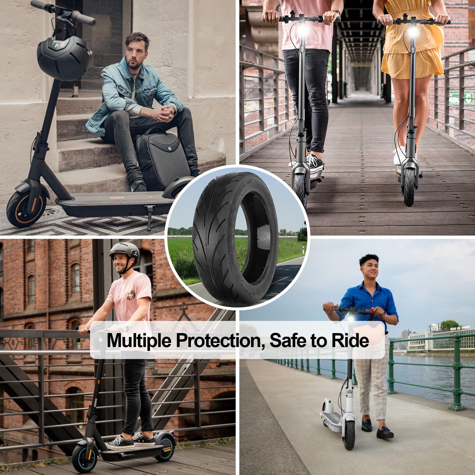 Pneu Tubeless Auto-réparant Pour Trottinette Ninebot Max G30 – Taille 10 Pouces, Tout-terrain, Anti-crevaison, Confortable