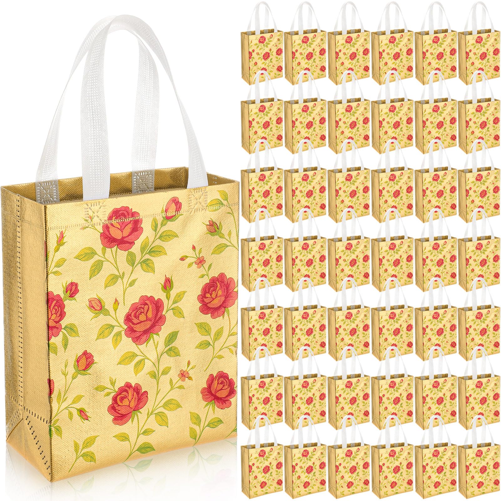 Photo 1 of Sunnymove Gold Floral Gift Bags (40 Pcs)