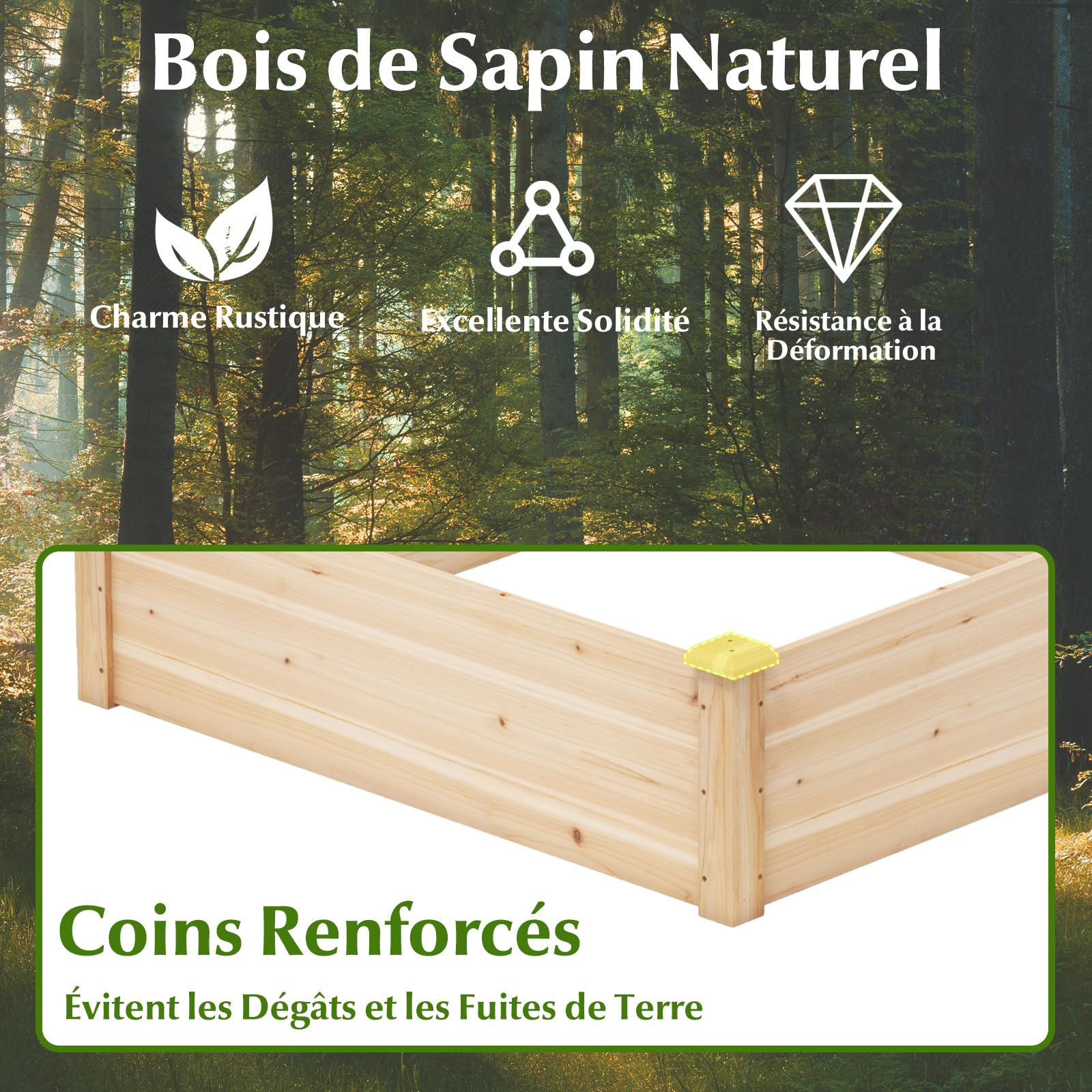 RELAX4LIFE Jardinière Carrée sans Fond 100 CM