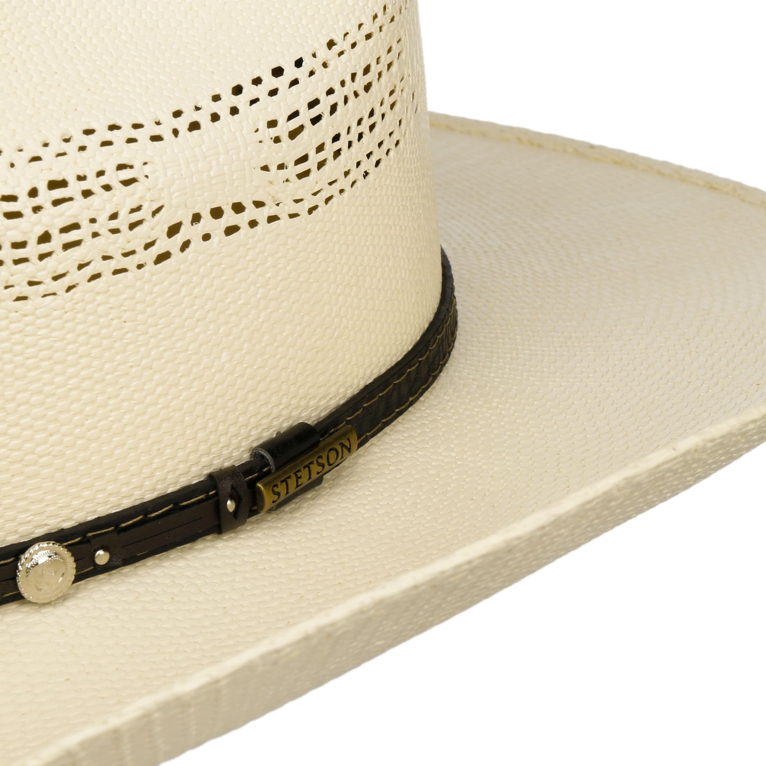 Stetson Ranson Western Vented Toyo Strohhut Einfarbiger Hut Ledergarniturband UV-Schutz 40 Unisex Frühjahrs Sommer