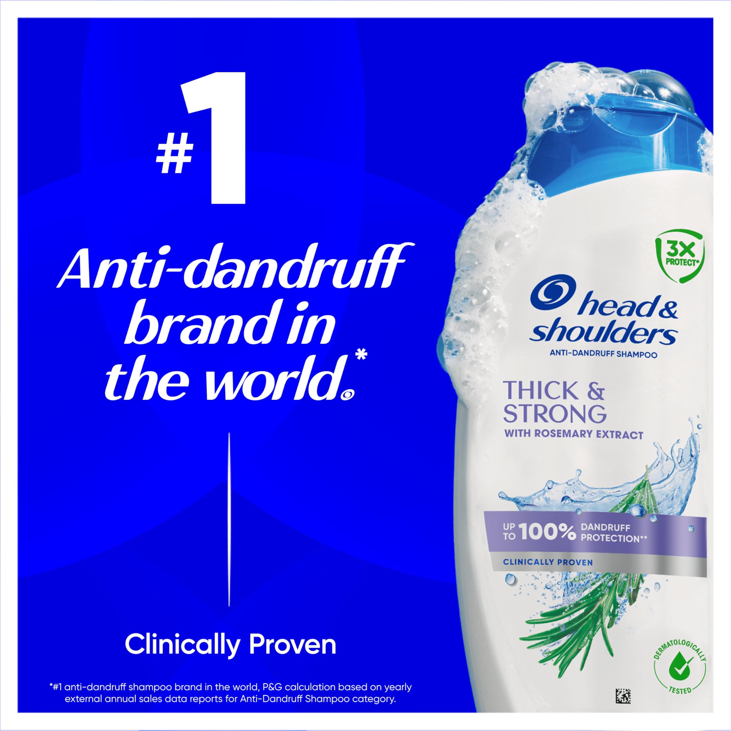 Head & Shoulders Thick & Strong Anti-Dandruff Shampoo 800ml Pump. With Rosemary Extract. Works against Dandruff - Image 3