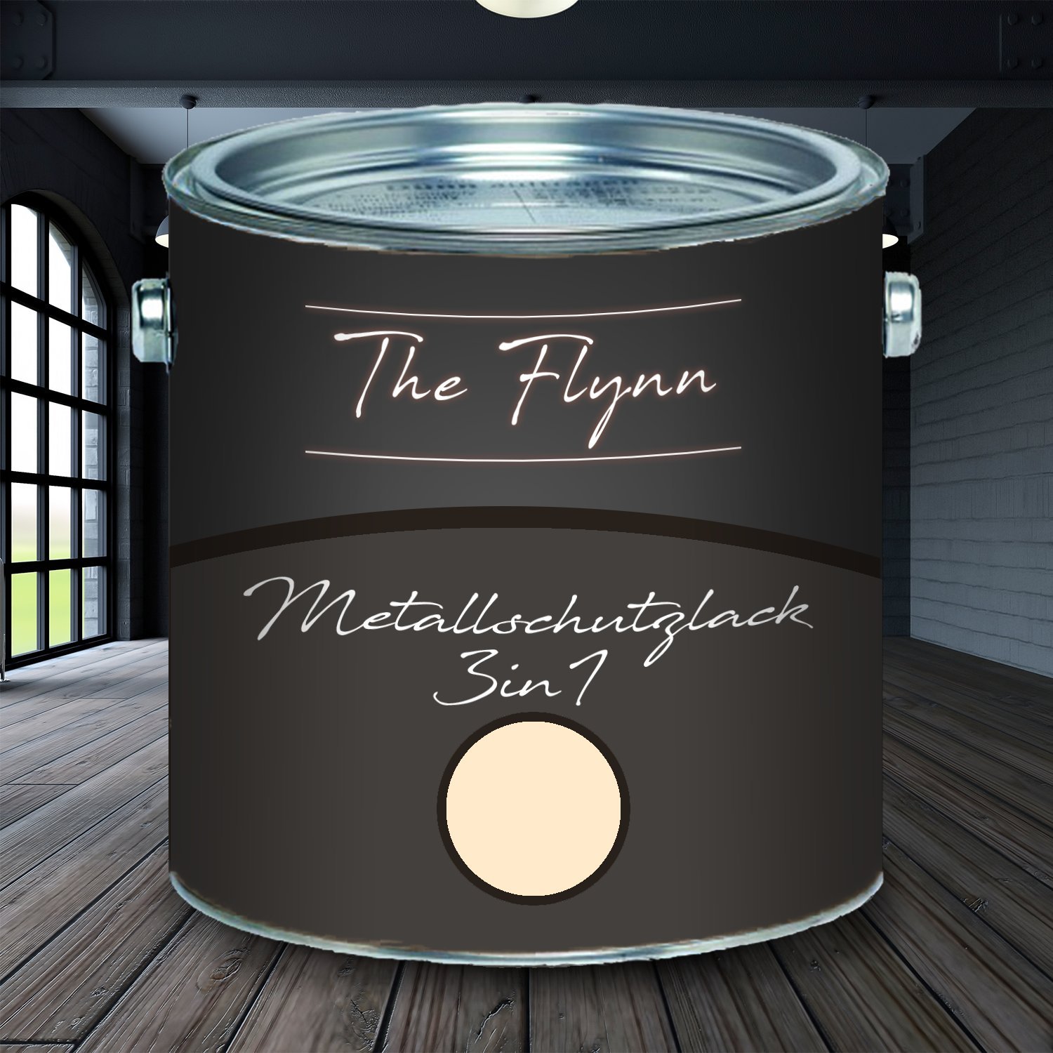 farba 3w1 do metalu farba do metalu żelaza aluminium cynku i stali - ochrona przed rdzą gruntująca i nawierzchniowa w jednym (2,5 L, Jasna kość słoniowa (RAL 1015)) The Flynn