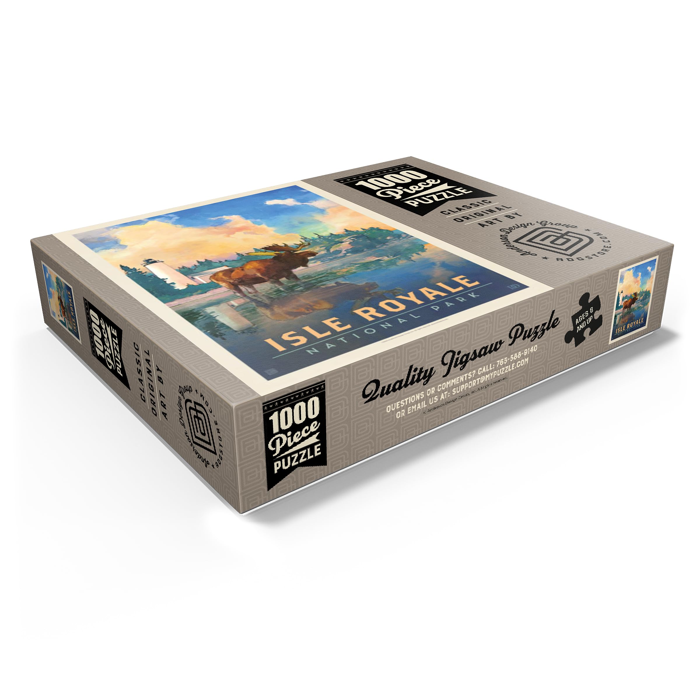 MyPuzzle Parco Nazionale dell'Isola Royale: Sunrise, poster vintage - Puzzle premium da 1000 pezzi per adulti