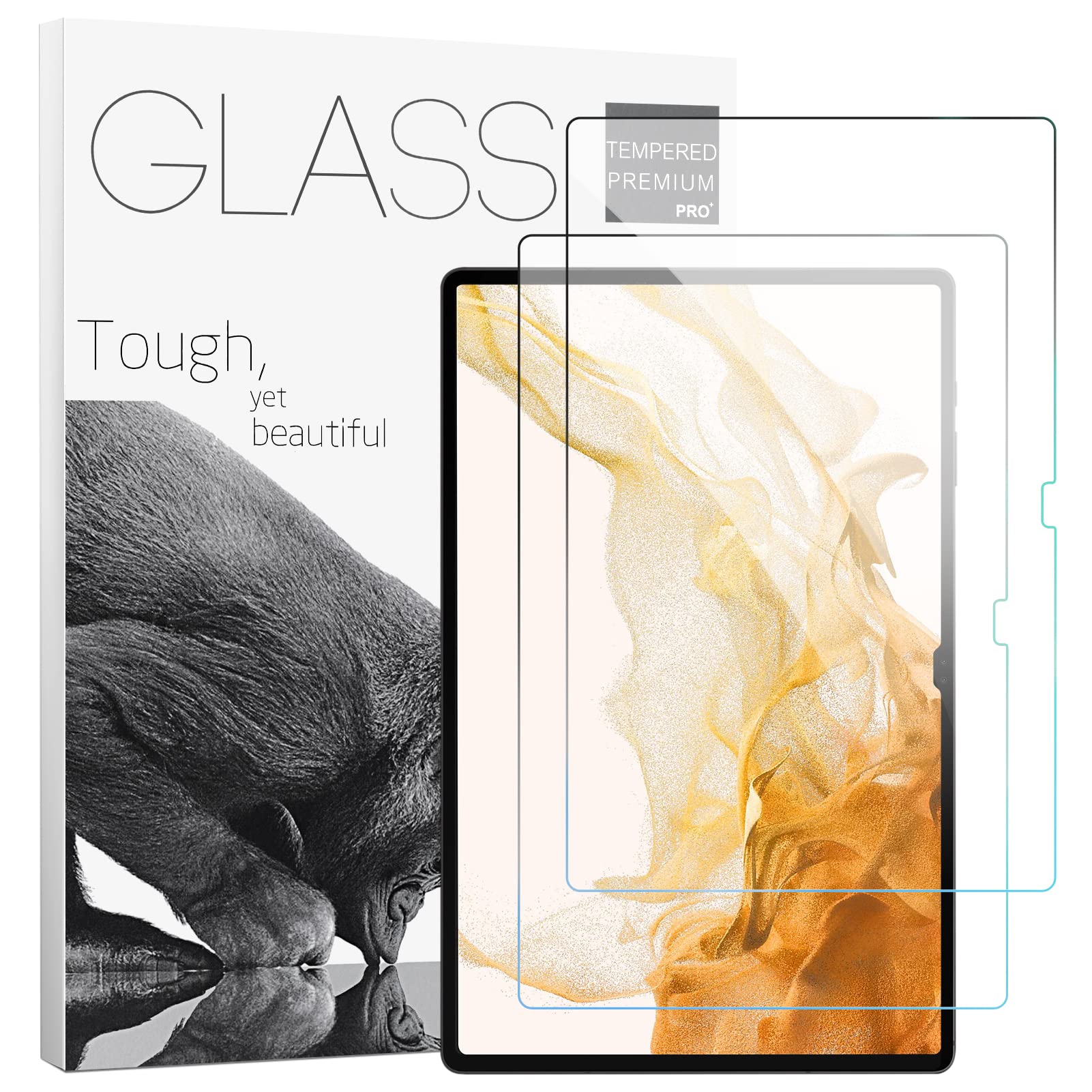 YongMai ?2 Pack? Tempered Glass Screen Protector [9H Hardness] Compatible with Samsung Galaxy Tab S8+/Galaxy Tab S7 FE 2021/Galaxy Tab S7 Plus 12.4-inch Tempered Glass Film,[Anti-Scratch]
