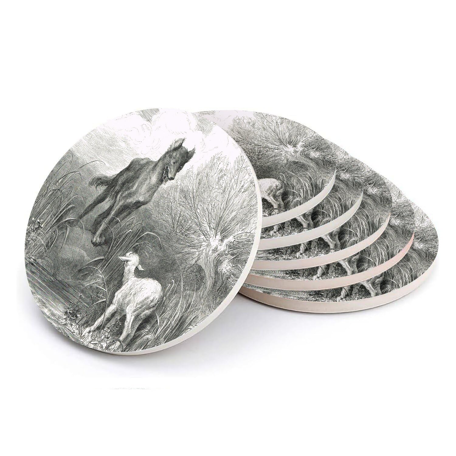 Sous-verre céramique Gustave Doré | Cadeau idéal lot de 6