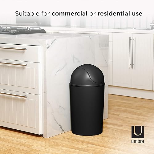 Miniatura 6 de Umbra Grand Swing - Cesto de basura de gran capacidad de 10 Galones para la cocina para uso en el interior y exterior negro