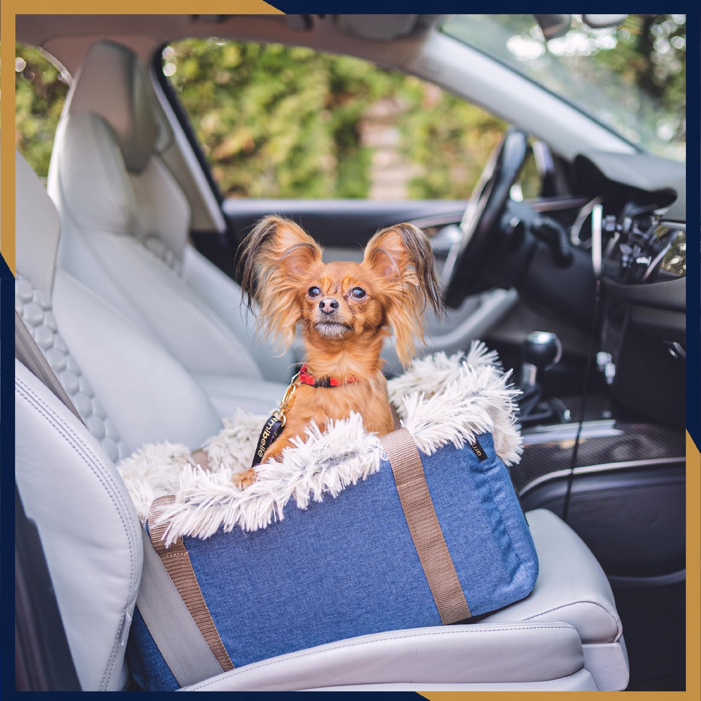 Hunde Autositz 27x44 cm Jeans - 3in1 Tasche Bett für Hund Katze