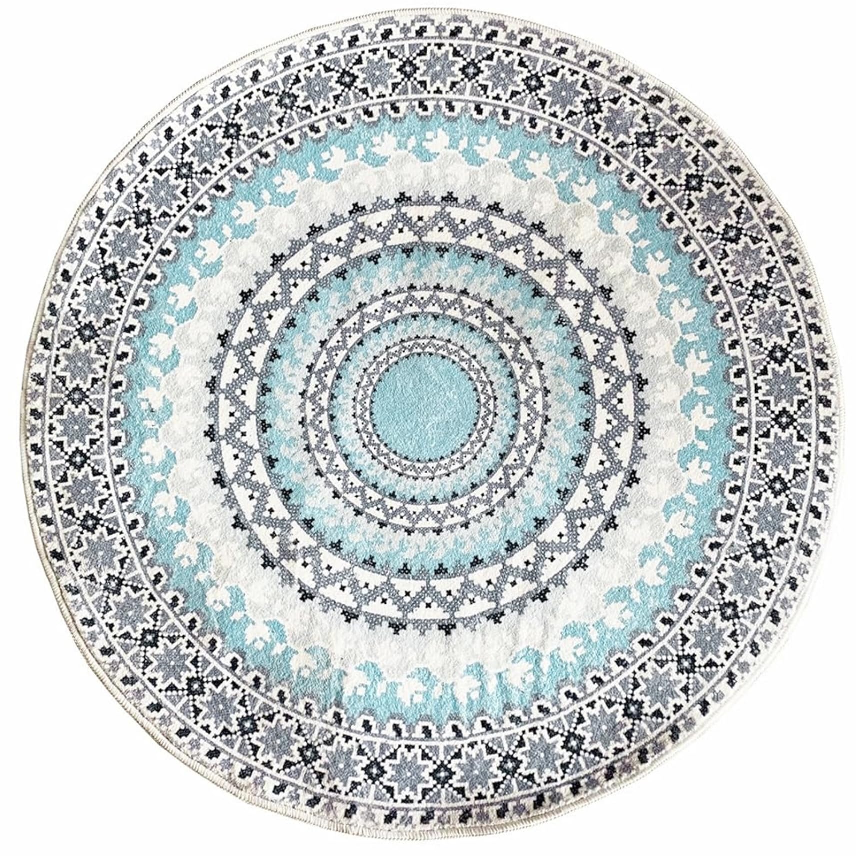 Tapis rond en velours cristal lavable épais antidérapant chambre salon