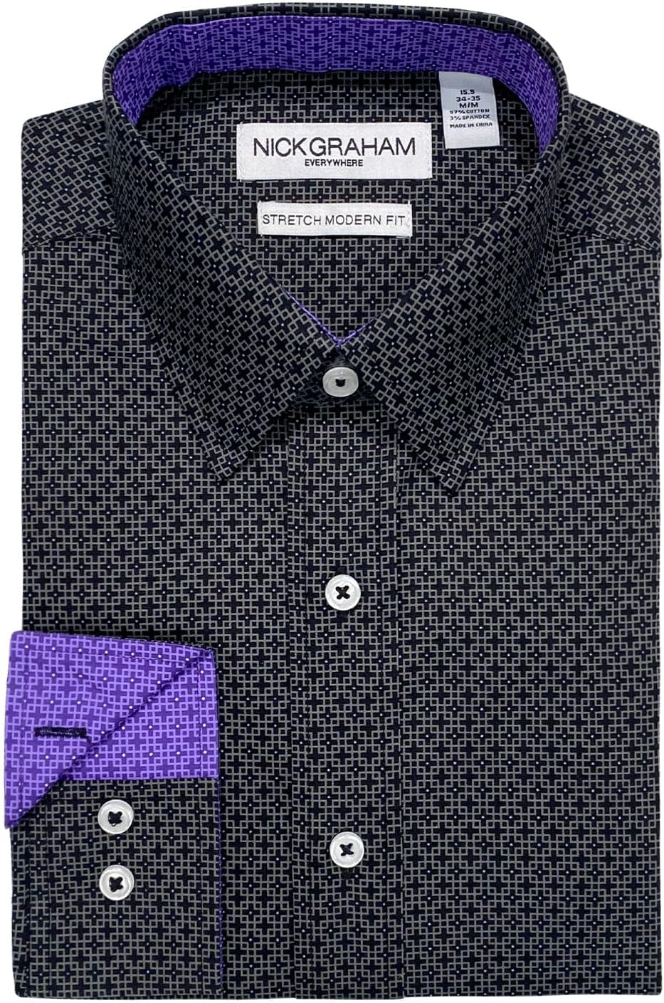 Nick GrahamMen's Maze Dot Dress Shirt
