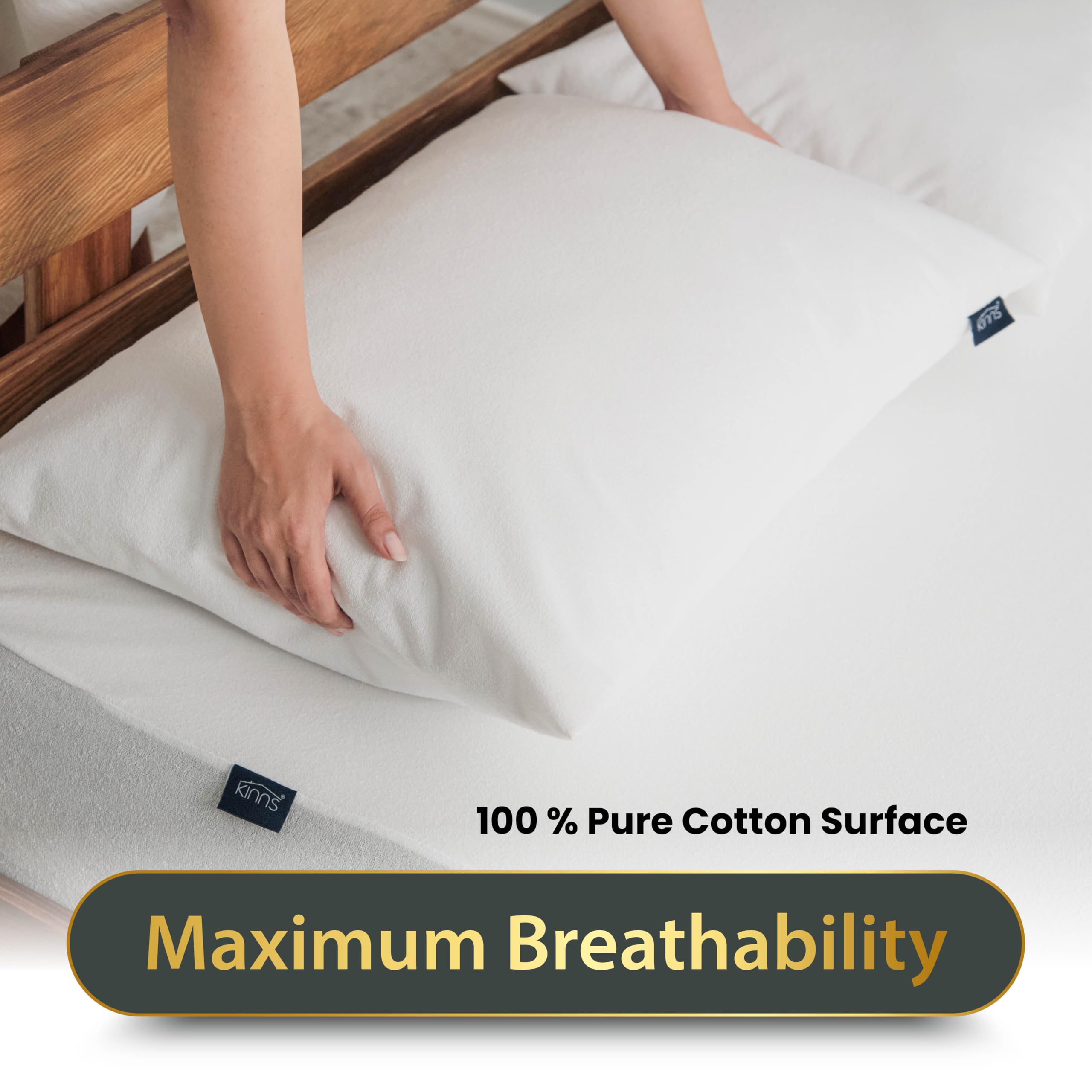 Adult Pillow Case, Zippered Waterproof Pillow Protector 50x75cm, Set Of 2 - Image 2