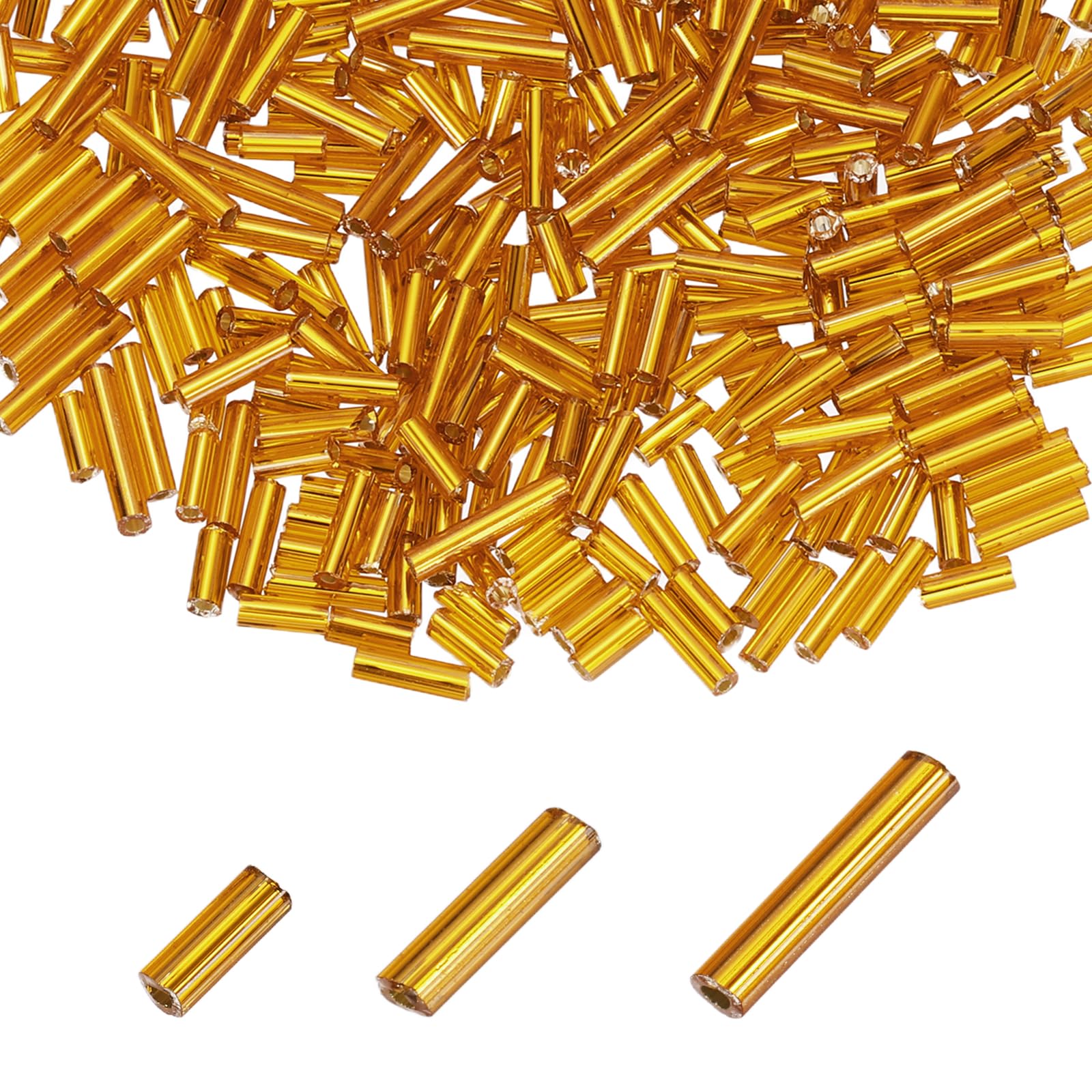 sourcing map 800pcs Glass Bugle Beads 4/6/9mm Long Tube Cylinder Beads