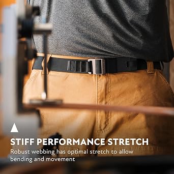 Arcade Belts Hardware Alu Utility Belt - Low-Profile Aluminum Buckle, Heavy Duty Work Belt, Stretch Webbing, Anti-Slip