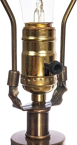 Miniatura 5 de Creative Co-Op Lámpara de mesa con base de vidrio texturizado con pantalla de tambor de algodón, color blanco