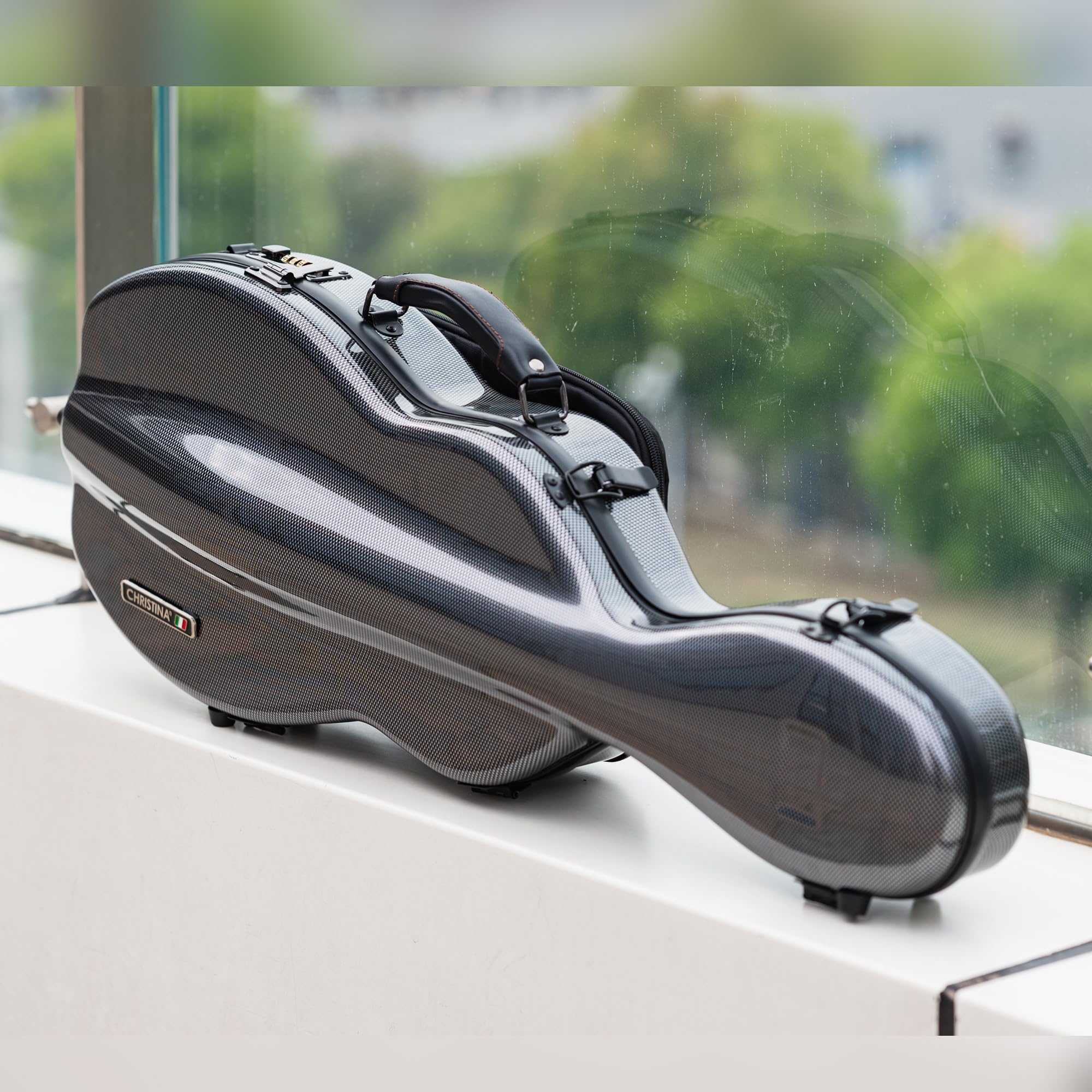 CHRISTINA バイオリンケース ダークゴールド カーボンファイバー　4/4 Amazon.com: Christina violin case 4/4 Full Size Violin case