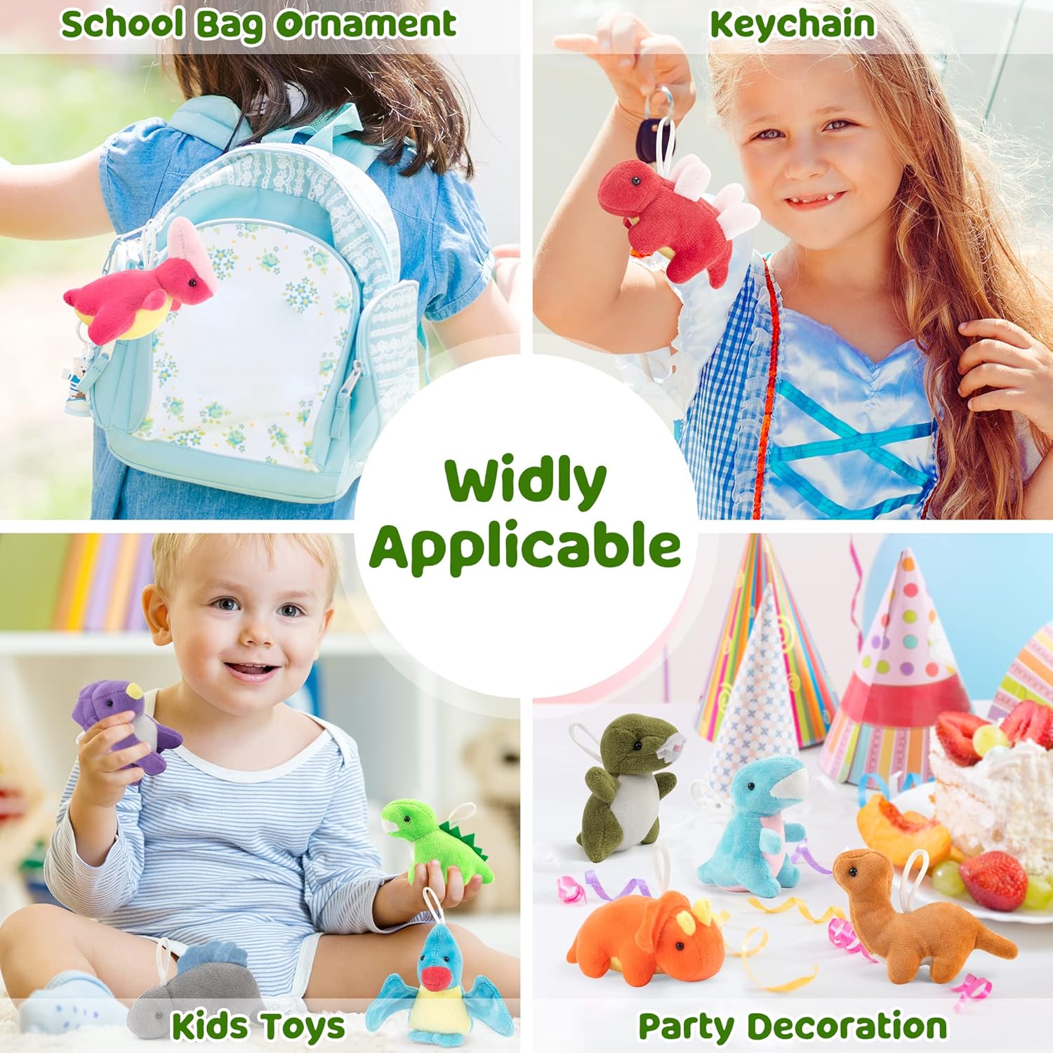Mocoosy Small Dinosaur Plush Stuffed Animal Set, 12 Pack Mini Soft Dino Figures Bulk for Kids Dinosaur Party Favors, Plushies Kit Goodie Bag Fillers, Toddler Boys Girls Carnival Prizes