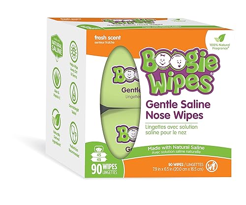 Toallitas con solución salina natural Boogie Wipes, suaves, para bebés y niños, para narices, manos y caras sensibles, con aloe vera, manzanilla y