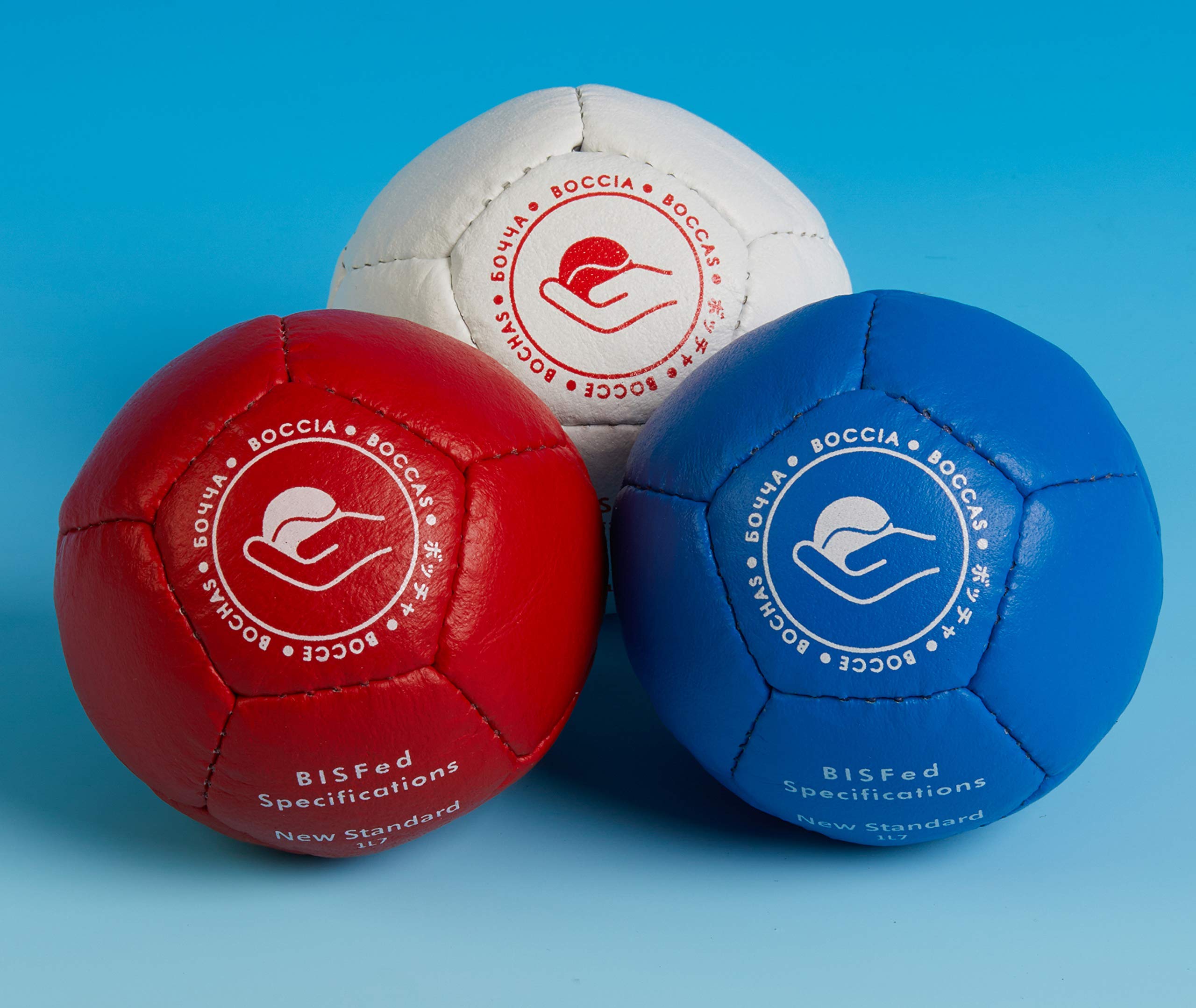 Handi Life Sport Juego estándar de Boccia, 13 bolas cosidas a mano, 6 azules y 6 rojas, adaptativo