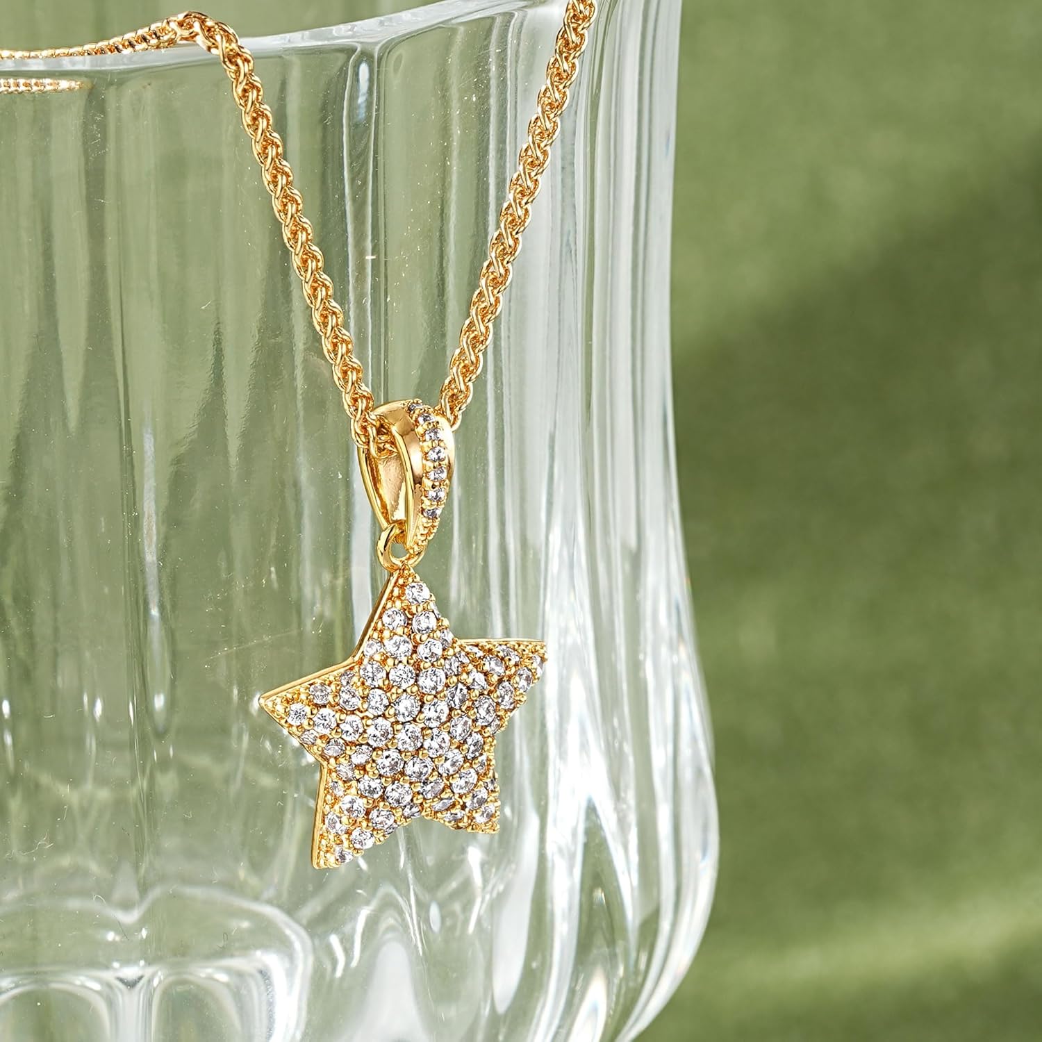 Fettero Gold Necklace for Women, Dainty 14K Gold Plated Pendant Necklaces for Women Trendy Simple Chain Necklace Evil Eye, CZ Rose, Charm Moon, Lucky Italian Horn, Gold Star Necklace Fashion Jewelry - Image 5