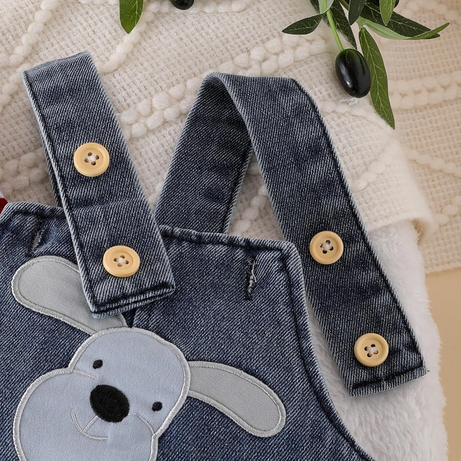 Baby Boy Clothes Fall Winter Outfits Long Sleeve Striped Romper Cute Cartoon Jeans Overalls Pants Set 0-18 Months